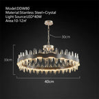 Crystal LED Chandelier: Luxury Living Room Pendant Light with Modern Design