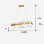 LED Crystal Pendant Light: Modern Nordic Round Chandelier with Dimmable Gold Finish