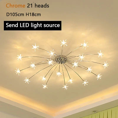 Nordic Sky Star Ceiling Lamps Modern Chandeliers Romantic Bedroom Children's Room Lighting