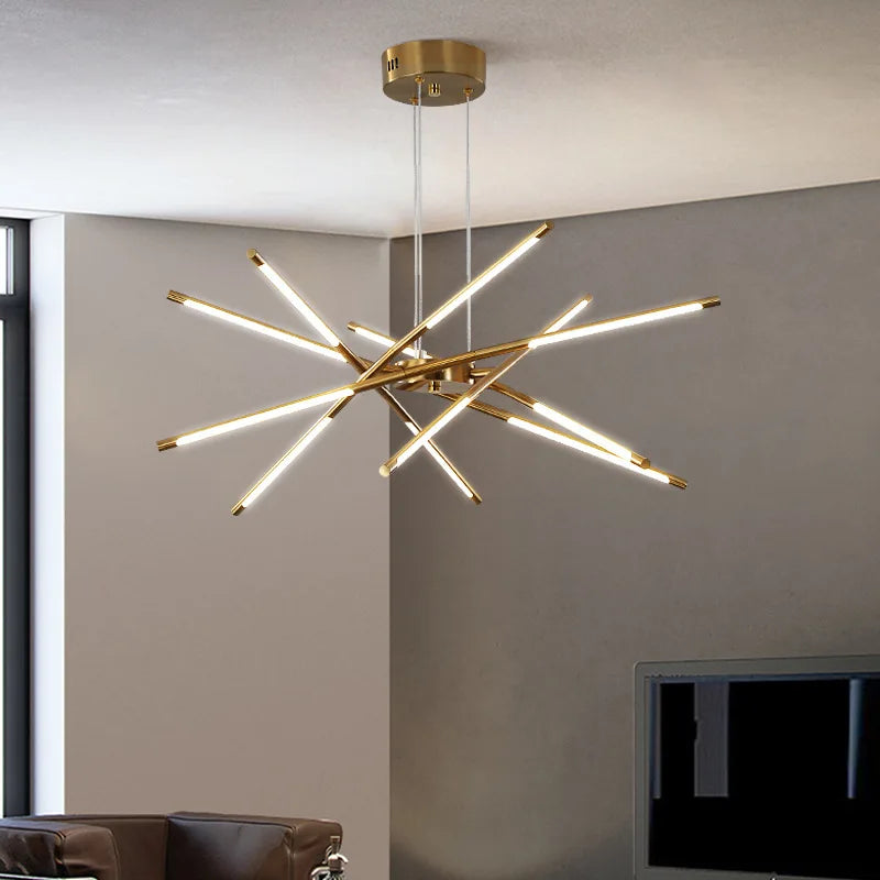 Stick Chandelier for Living Room Dining Kitchen LED Lighting Fixtures