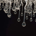 Crystal Water Drop Branch Chandelier: Luxury LED Lighting for Hall, Living Room, or Bar