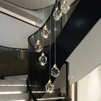 Nordic Crystal Cube Chandelier LED Light for Home Staircase Loft Living Room
