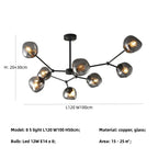 Gray Lava Glass Chandelier LED Pendant Light Modern Nordic Design