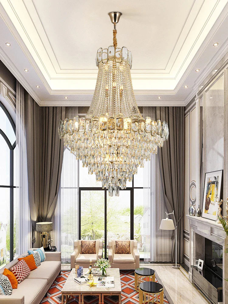 Modern Luxury Crystal Chandelier LED Lighting for Living Room Suspension Luminaire