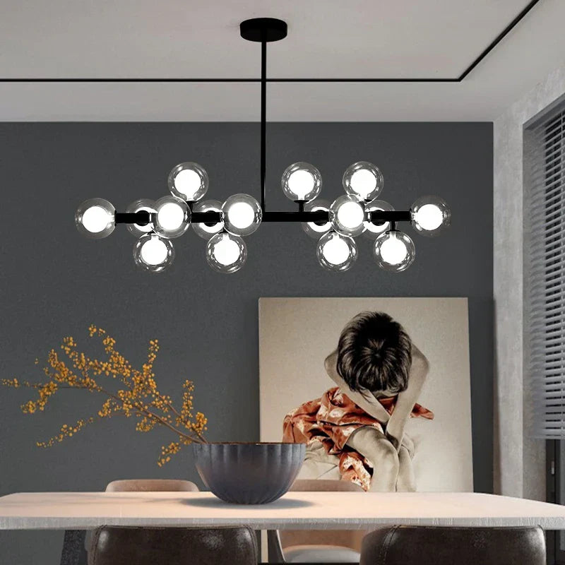 Glass Ball LED Chandelier Modern Pendant Light for Home Decor