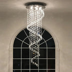 Crystal Spiral Chandelier LED Light Fixture for Living Room, Staircase, Bedroomairo Hotel