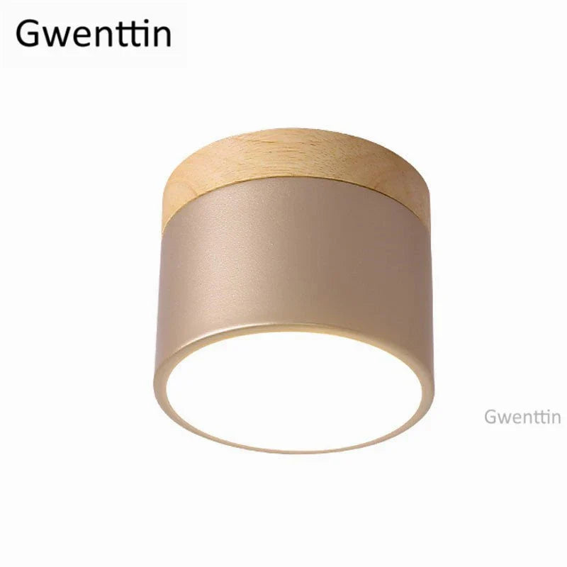 Wood Ceiling Light: Modern Nordic Kitchen Living Room LED Spotlight Fixture