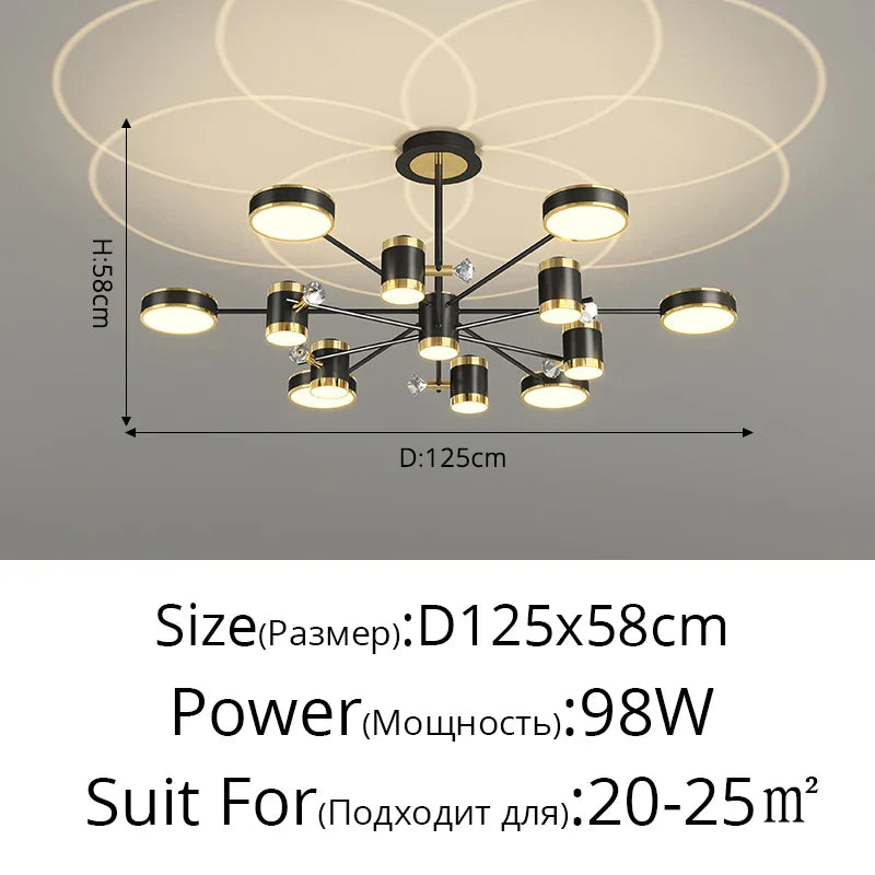 Modern LED Chandelier | Smart Remote Ceiling Pendant Light for Home Decor