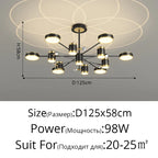 Modern LED Chandelier | Smart Remote Ceiling Pendant Light for Home Decor