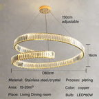 Modern Luxury LED Crystal Pendant Chandelier for Living and Dining Room