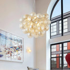 Glass Ball Chandelier: Modern Color Pendant Light for Living Room Decor