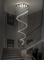 Crystal Pendant Chandelier for Staircase & Bedroom Hanging - Modern Luxury Lighting Fixture
