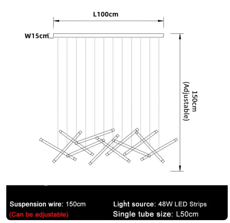 Modern Tube Design LED Chandelier - Gold/Chrome/Black Luxury Home Decor & Kitchen Lighting