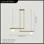 Linear Minimalist Chandelier Pendant Light for Living Room, Dining Table Ceiling Decor