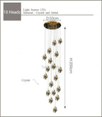 Nordic Crystal Chandelier for Duplex Villa Stair Living Dining Exhibition Hall