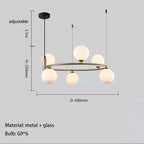 Glass Chandelier G9 Hanging Light for Living Room Bedroom Decor