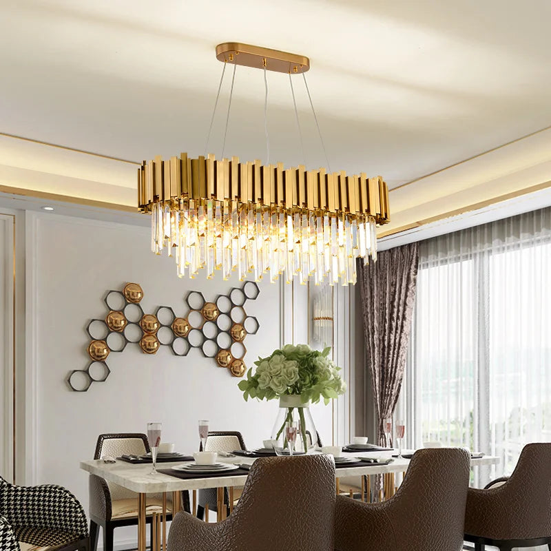 Stainless Steel Crystal Chandelier for Duplex Building, Hotel, Club and Living Room