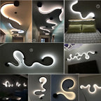 Contemporary Acrylic Wall Lamps in White/Black Iron for Home Decor