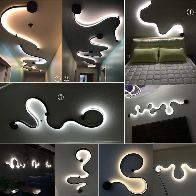 Contemporary Acrylic Wall Lamps in White/Black Iron for Home Decor