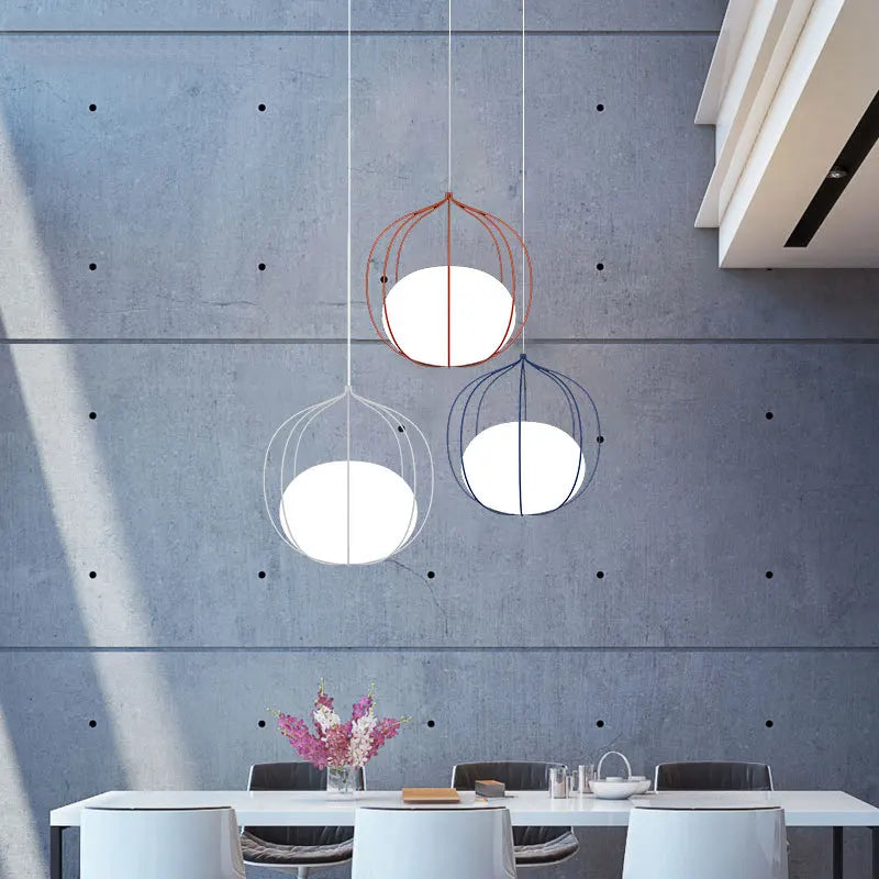 Birdcage Glass Ball Pendant Light for Dining Room and Bar in Nordic Design