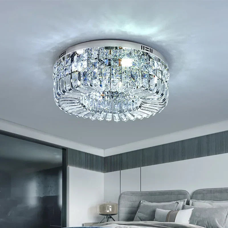 Crystal Ring LED Ceiling Lamp: Modern Luxury for Home Décor