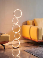 Modern Five-Ring LED Floor Lamp for Living Room and Bedroom