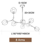 Nordic Glass Pendant Chandelier in Black Gold for Living Room, Bedroom, Dining Room