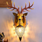 Modern Deer Head LED Wall Sconce Light for Luxury Living Room Decor