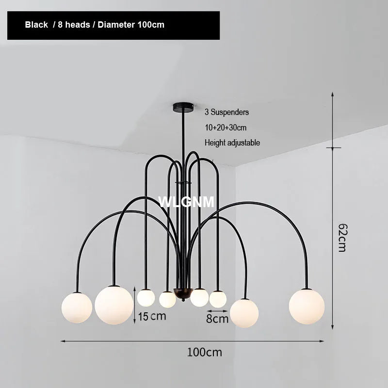 Glass Ball Chandelier: Modern Living Room Dining Kitchen Light Fixtures