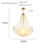 Modern Glass Ball Chandelier LED Pendant Light for Dining Living Room