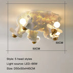 Modern Rocket Cloud LED Pendant for Kids' Bedroom Study Nursery Jet Chandelier