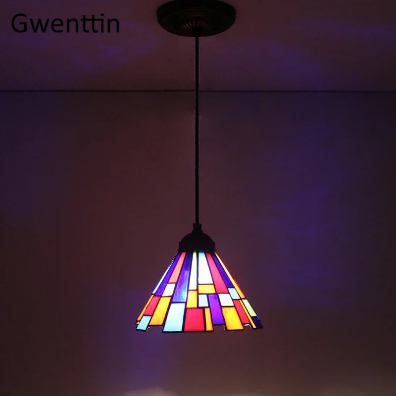 Tiffany Style Stained Glass Pendant Chandelier for Home Lighting