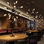 Retro Spider Iron Chandelier: Adjustable, Rotatable, Industrial Living Room Lighting