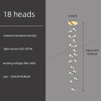 Modern Loft Chandelier Staircase Pendant Light Fixture - Designer Suspension Lustre