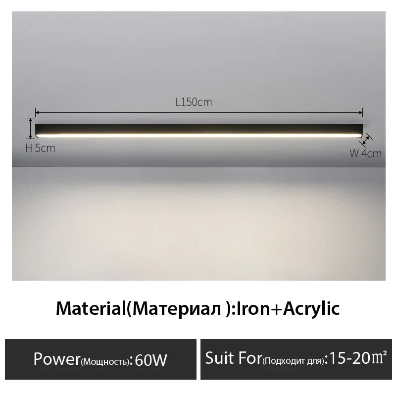 Long Strip LED Ceiling Lights for Balcony, Bedroom, Living Room, Kitchen, Dining Room & More