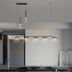 Neutral Light Dining Room Chandelier: Black Ceiling Pendant for Kitchen Table