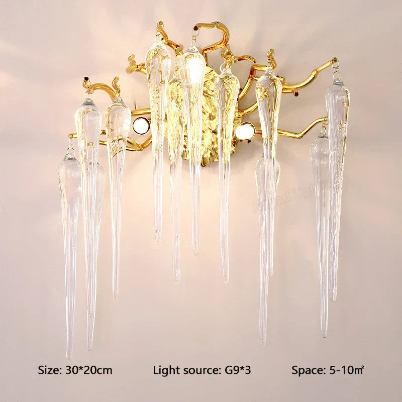 Crystal LED Wall Light Sconces for Living Room Bedroom, Modern Interior Wall Lamp
