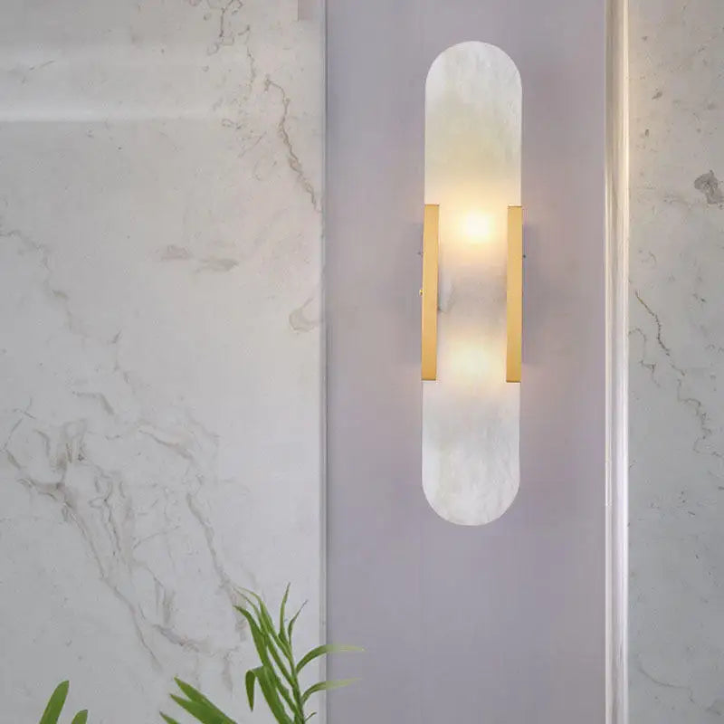 Suspended Linear Marble Chandelier: Modern Alabaster Circular Pendant Light