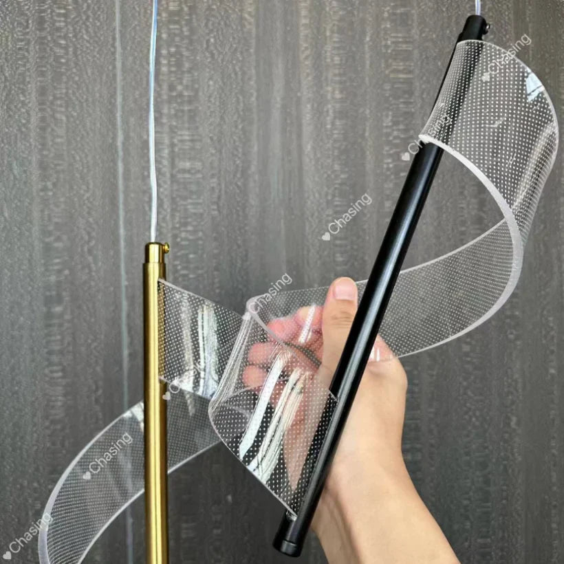 Spiral LED Pendant Chandelier for Indoor Kitchen Bedroom Hotel Ceiling Decoration