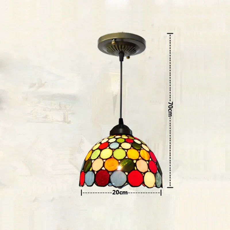 Tiffany Pendant Lamp: Colorful Retro Decor Chandeliers for Dining & Bedroom Lighting