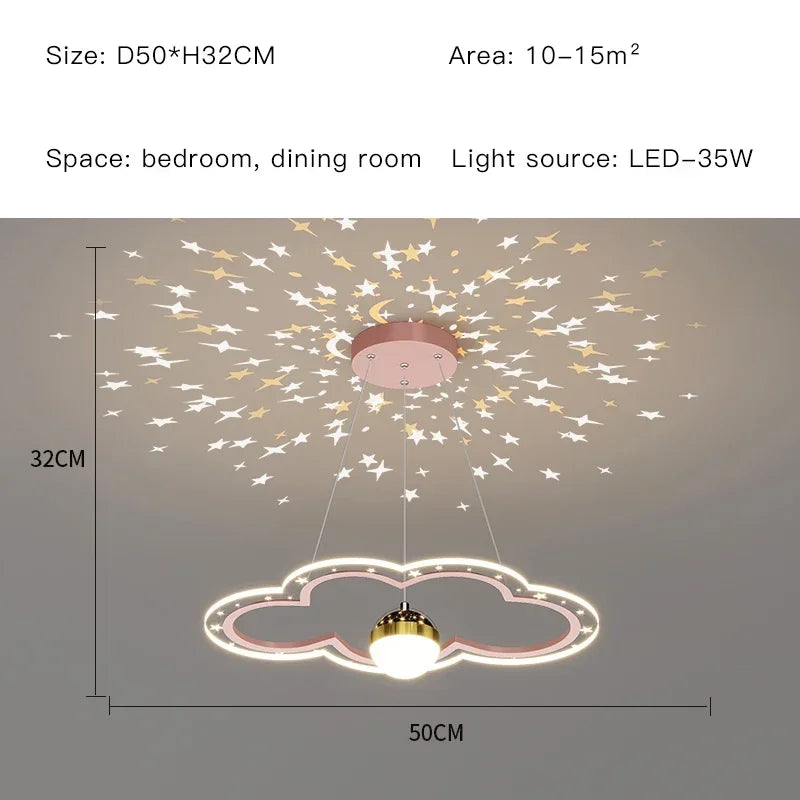 Starry Sky Kids Chandelier Light for Bedroom Study Room Decoration