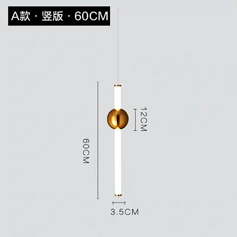 Modern Wand LED Pendant Light for Bedside Living Room, Hotel Hall Decor