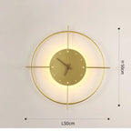 Nordic Wall Lamp Clock Modern Silent Bedroom Decor Lighting