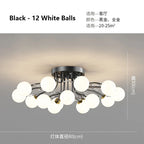 Glass Bubble Ball Crystal LED Ceiling Light - Black Gold Aesthetic Décor