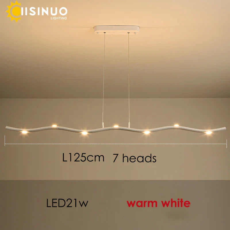 LED Wave Pendant Light for Office Dining Living Room Decor