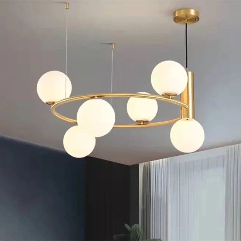 Glass Chandelier G9 Hanging Light for Living Room Bedroom Decor