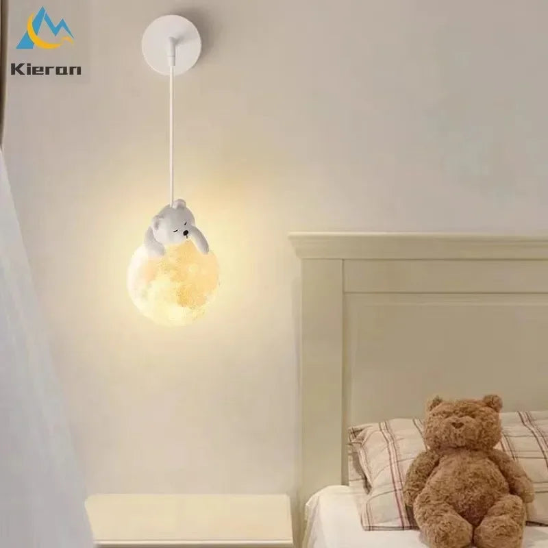Nordic Moon LED Chandelier & Animal Wall Lamps for Modern Living Room & Bedroom