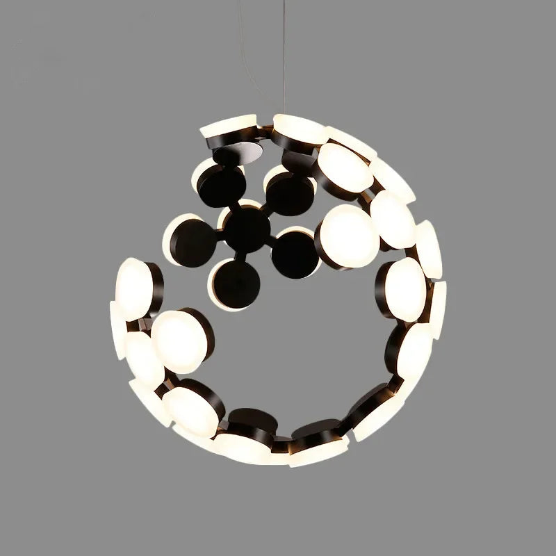 Nordic Sphere Moon Pendant Chandelier for Modern Decor & LED Lighting