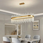 Crystal Rod Round Chandelier: Modern Nordic Light for Living Room, Bedroom, Dining Room, Kitchen