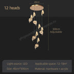 LED Staircase Chandelier: Modern Loft Lighting Fixture for Living & Dining Room